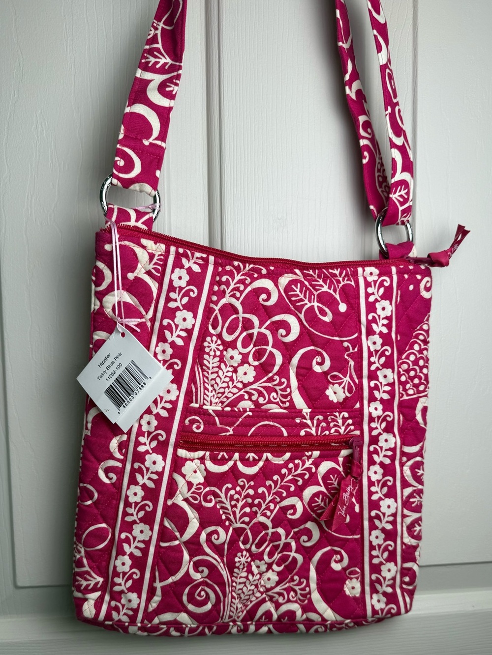 NWT Vera Bradley Twirly Birds Pink Hipster Crossbody Retired Pattern